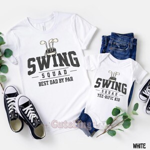 Father&#39;s Day Gift for Dad and Me Shirts Matching Golf Dad Shirt Golfing TShirt Papa Custom Grandpa Grandson Golf Shirts Swing Squad Shirt