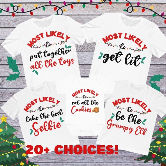White Matching Family Christmas Shirts Holiday Outfits Most