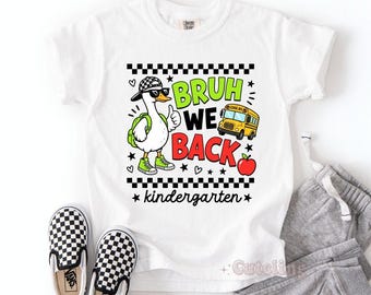 Camiseta Bruh We Back Goose, Camiseta divertida para el primer día de clases, Camiseta divertida de ganso para niño y niña, Camiseta de regreso a clases para niños de primer grado