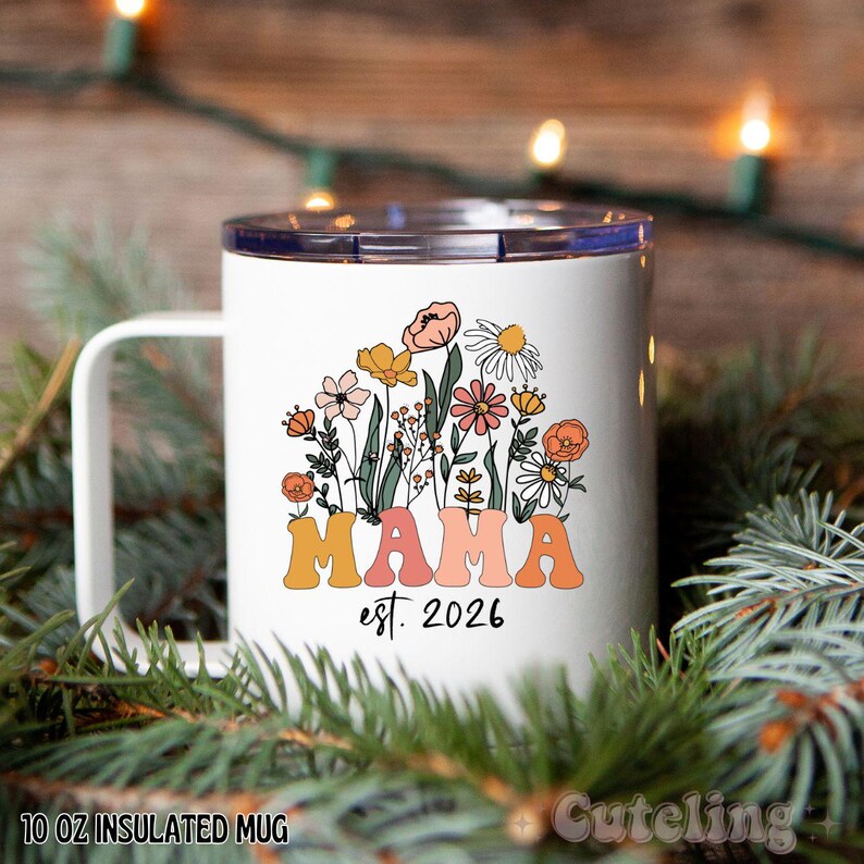 Taza personalizada para mamá, mamá nacida en 2026, taza de café para el Día de la Madre, regalo para mamá primeriza, regalo para baby shower, regalo de embarazo imagen 6