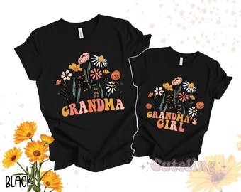 Matching grandma shirt Wildflower Grandma Shirt Grammy and me shirt Grandma and me shirts Grandma and granddaughter matching TShirt Gift