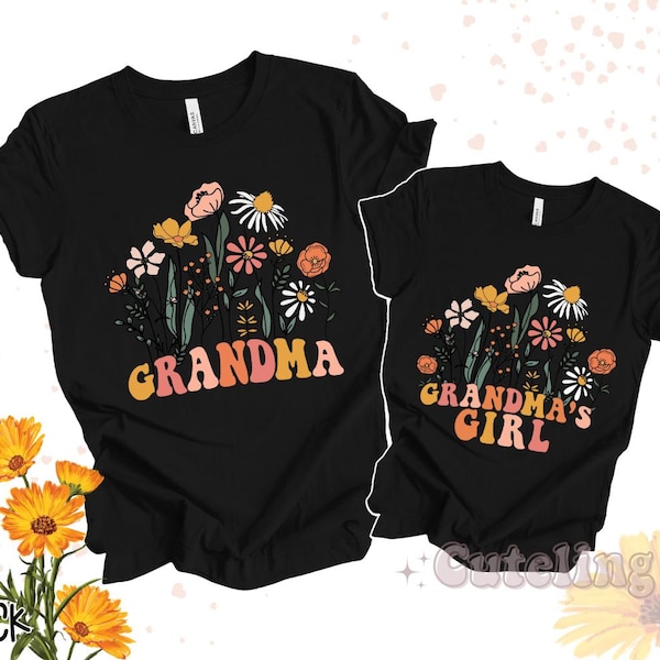 Matching grandma shirt Wildflower Grandma Shirt Grammy and me shirt Grandma and me shirts Grandma and granddaughter matching TShirt Gift