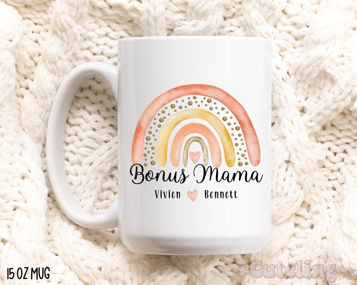 Regalos Para Mamá De Hija E Hijo, Mamá Oso Con 3 Cachorros, Regalo De Cumpleaños Del Día De La Madre Para Madre Abuela Taza De Cafe De 12 Onzas Con