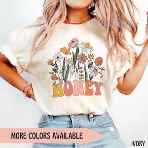 Honey Shirt, Comfort Colors Grandma Tshirt, New Honey Shirt, Floral Mother Day Gift, Pregnancy Announcement, Honey Est 2025 Grandmother Tee