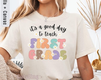 First Grade Teacher Shirt, Back to School 1st grade teacher shirt, Matching Teacher Group Shirts, teaching Team Appreciation Gift Groovy