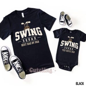 Father&#39;s Day Gift for Dad and Me Shirts Matching Golf Dad Shirt Golfing TShirt Papa Custom Grandpa Grandson Golf Shirts Swing Squad Shirt