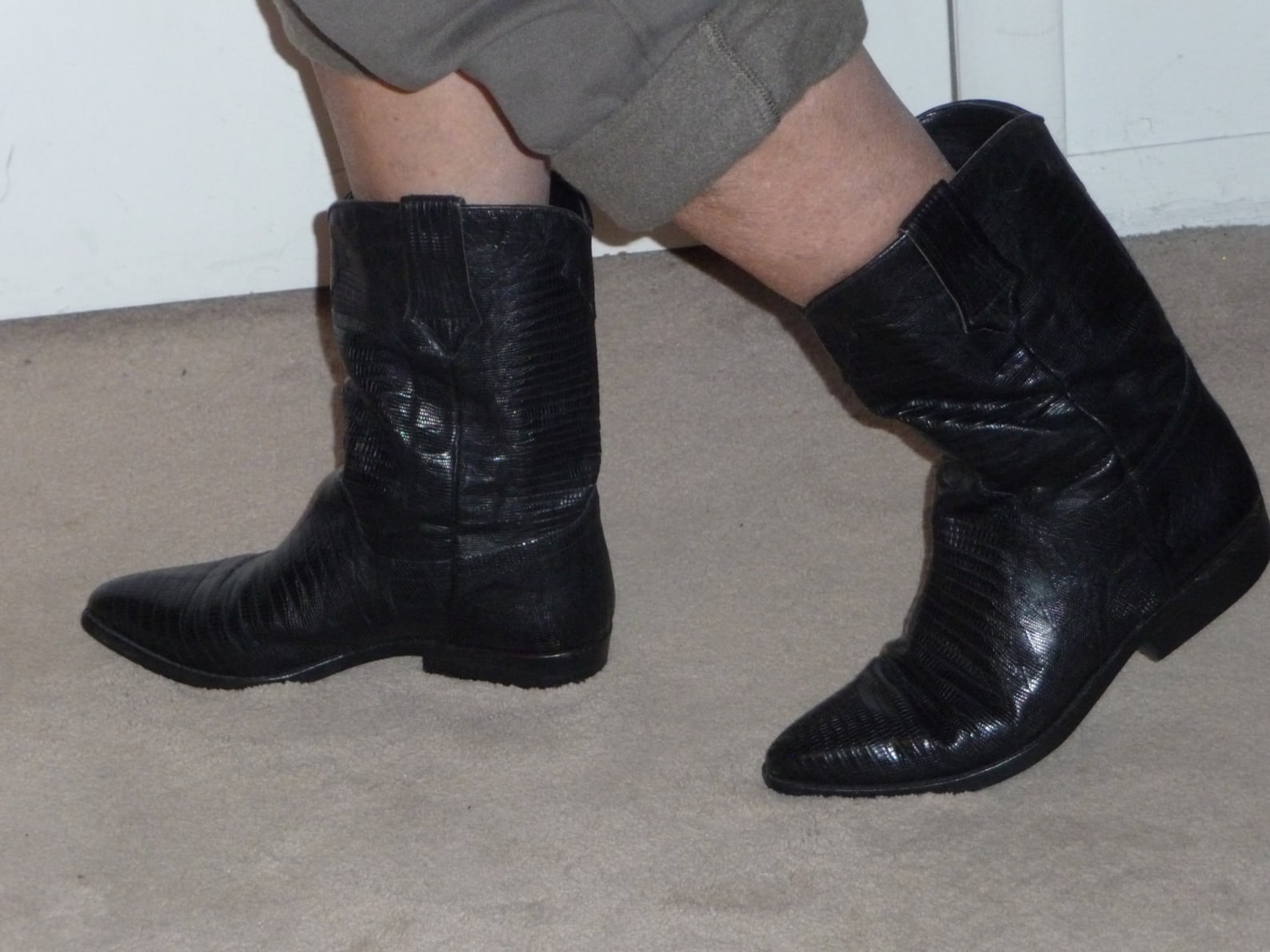 Cowboy Boots in Black Lizard Look Made in Franceprice - Etsy UK