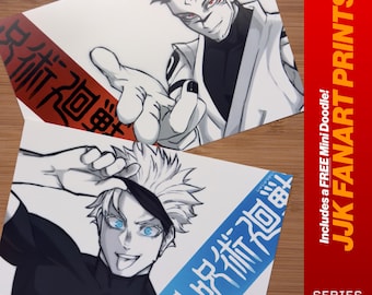 Conjunto de láminas de fan art / Láminas de 4x6 pulgadas / Regalo para fans del anime / Arte anime / Gojo - Sukuna