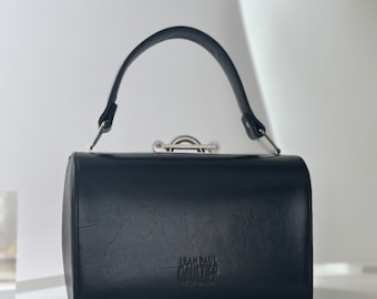 Vintage Jean Paul Gaultier Black Leather Vanity Bag