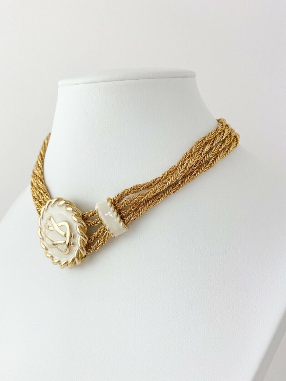 Vintage HR Helena Rubinstein Necklace, Gold Tone … - image 7