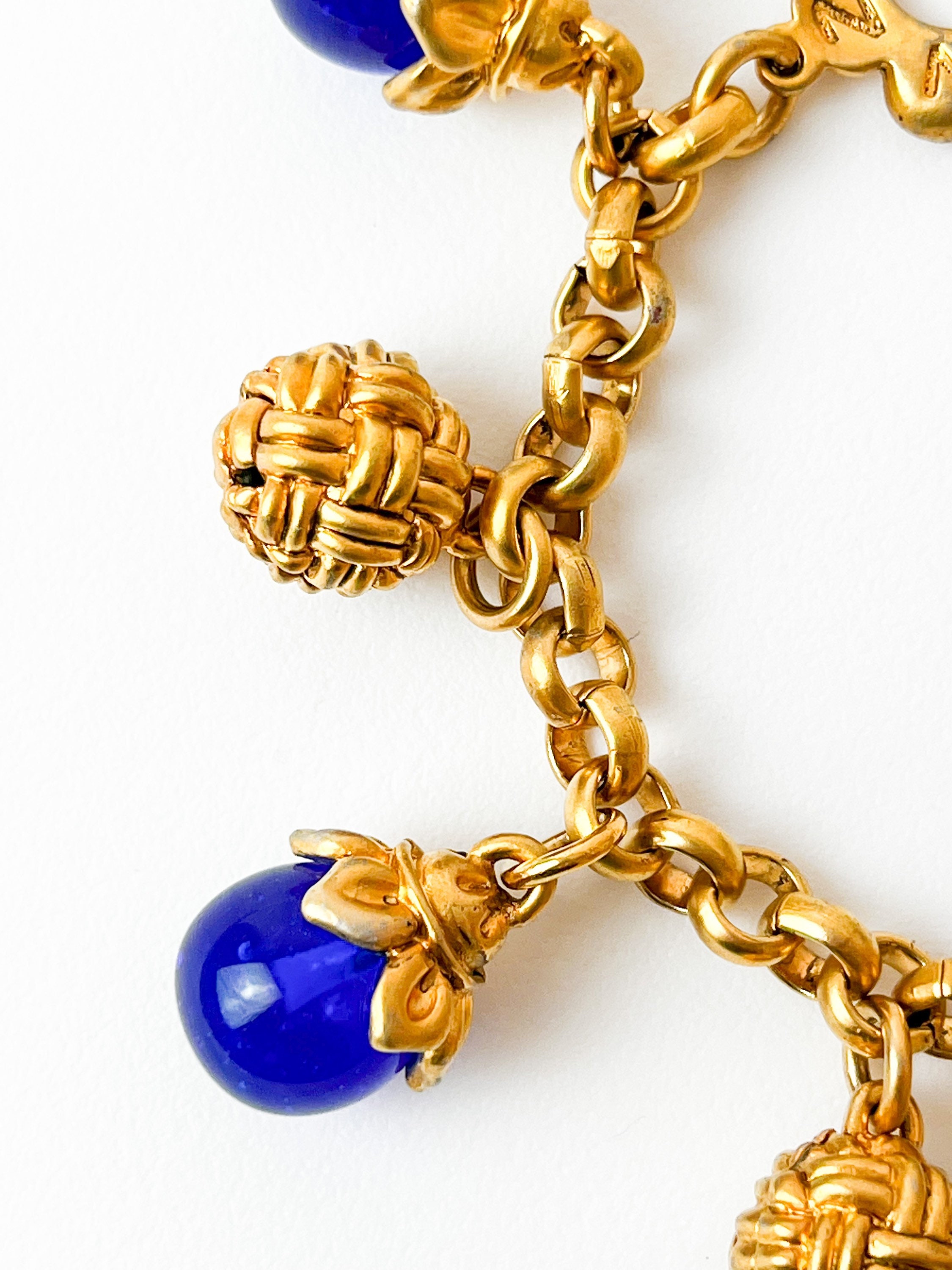 KENZO ヴィンテージ　ブレスレット Vintage Kenzo Bracelet, Gold Tone Bracelet, Dangling Charm