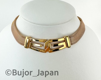 GIVENCHY ゴールド チョーカーネックレス GIVENCHY ヴィンテージ Gリンク ロゴ ゴールド チョーカーネックレス