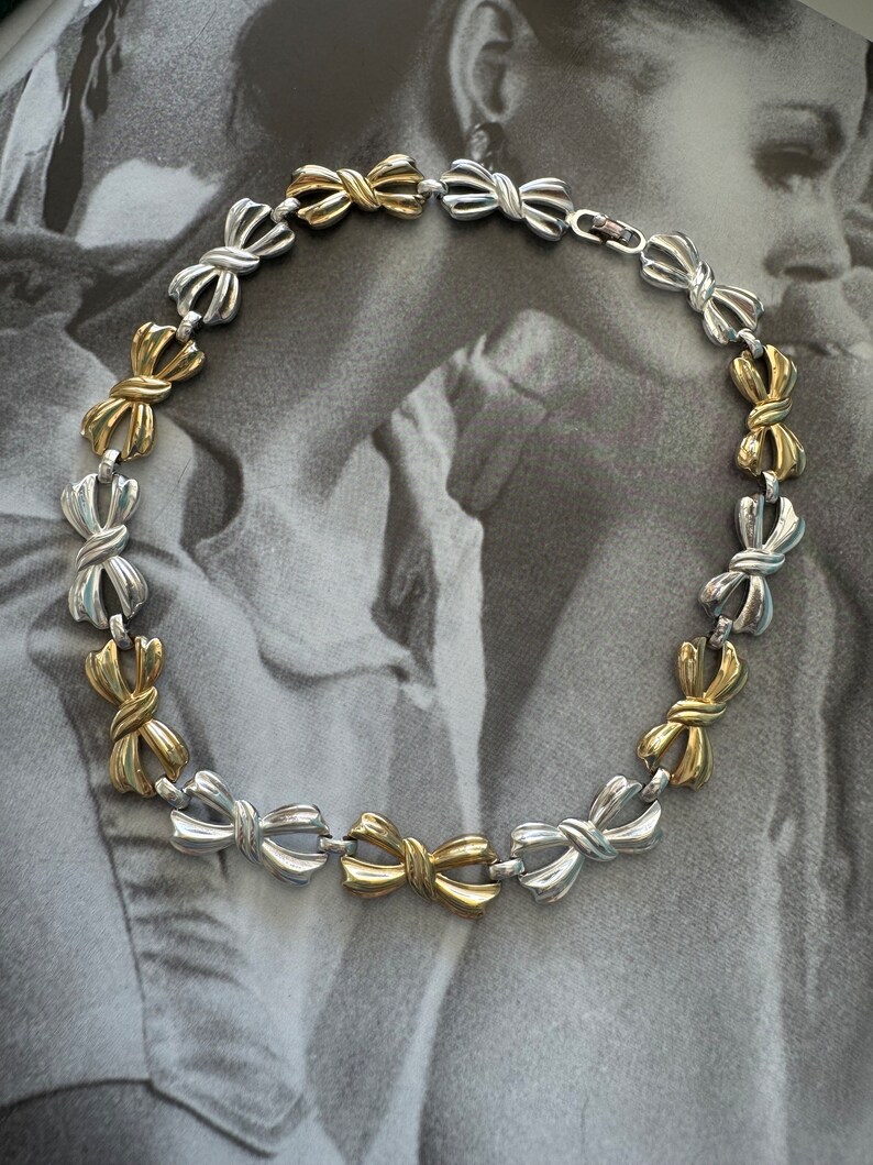 Vintage Christian Dior Ribbon Necklace 925 Germany , Extremely Rare