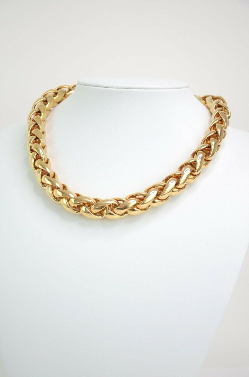 Authentic Christian Dior Gold Tone Chain Choker Necklace Etsy