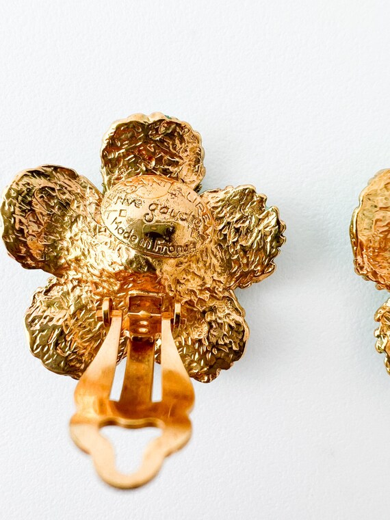 Vintage YSL Earrings, Yves Saint Laurent  Floral … - image 2