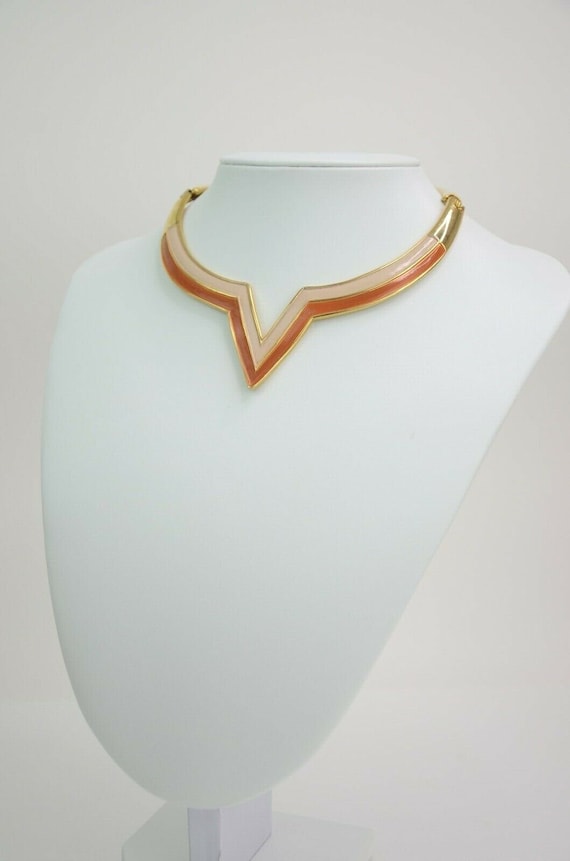 Vintage Valentino Necklace, Gold Tone Necklace, Co