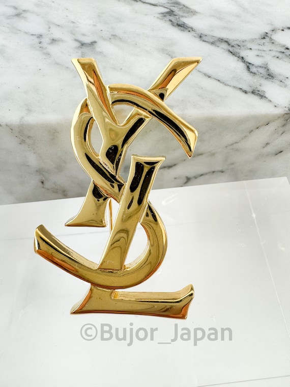 Vintage YSL Yves Saint Laurent Brooch Pin, YSL Logo Brooch Vintage YSL Yves Saint Laurent Brooch Pin, YSL Logo Brooch