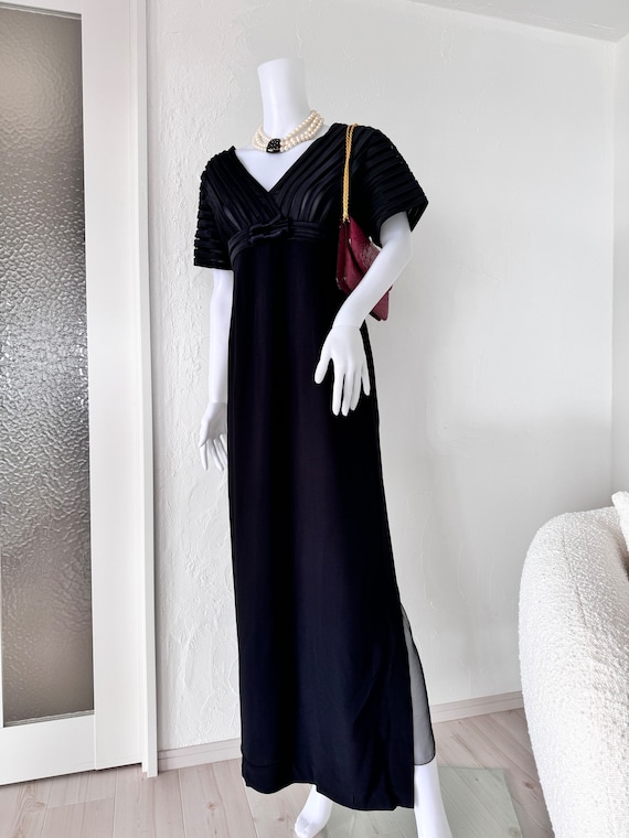 Abito nero vintage Christian Dior Seta realizzato in Francia abito nero abito da sposa maxi abito abito lungo vintage Taglia 42 Etsy Italia