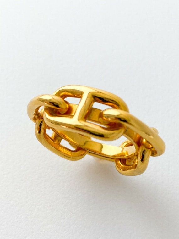 gold hermes scarf ring