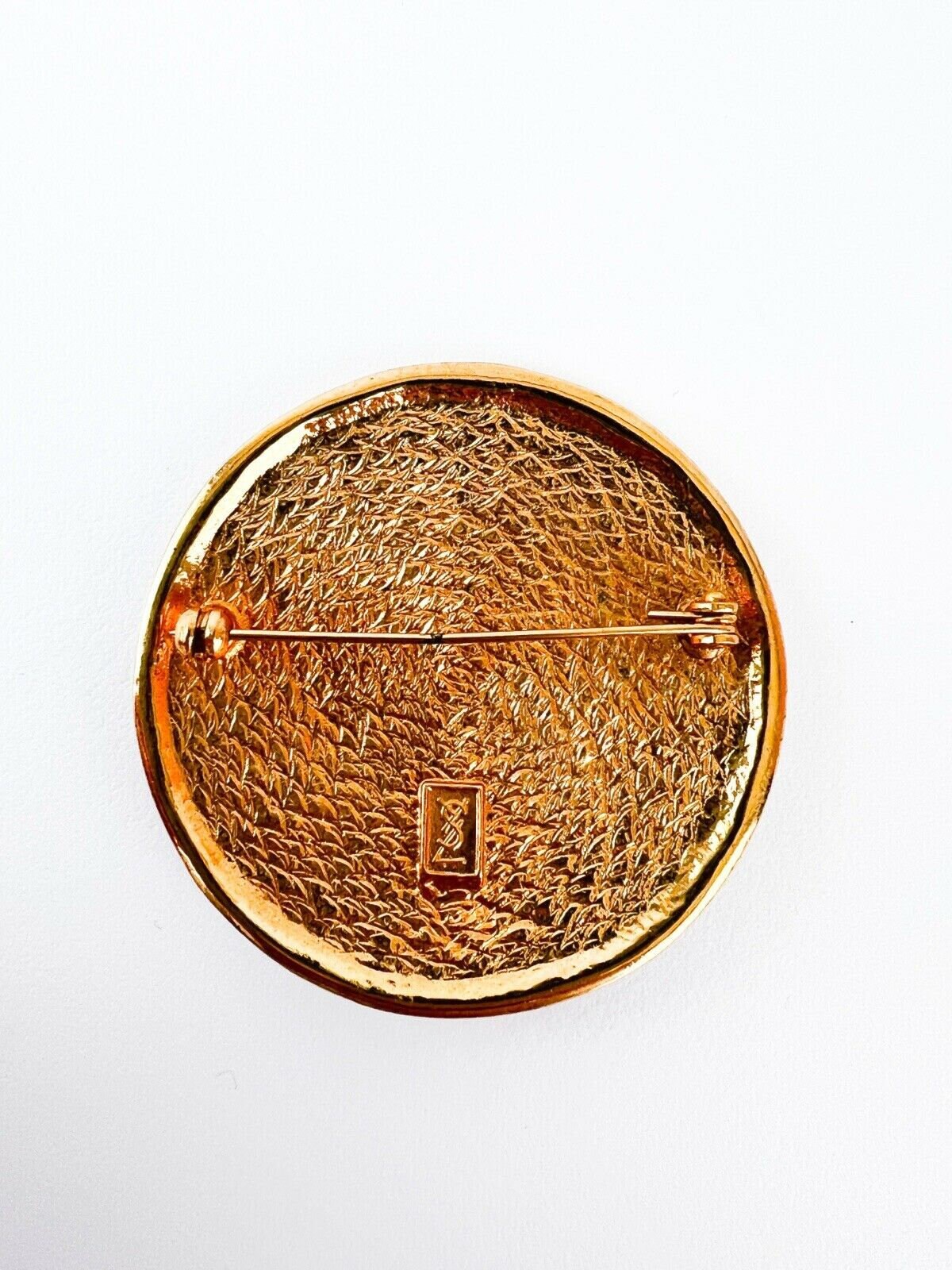 Vintage YSL Yves Saint Laurent Brooch, Gold Tone Brooch Pin Vintage YSL Yves Saint Laurent Brooch, Gold Tone Brooch Pin