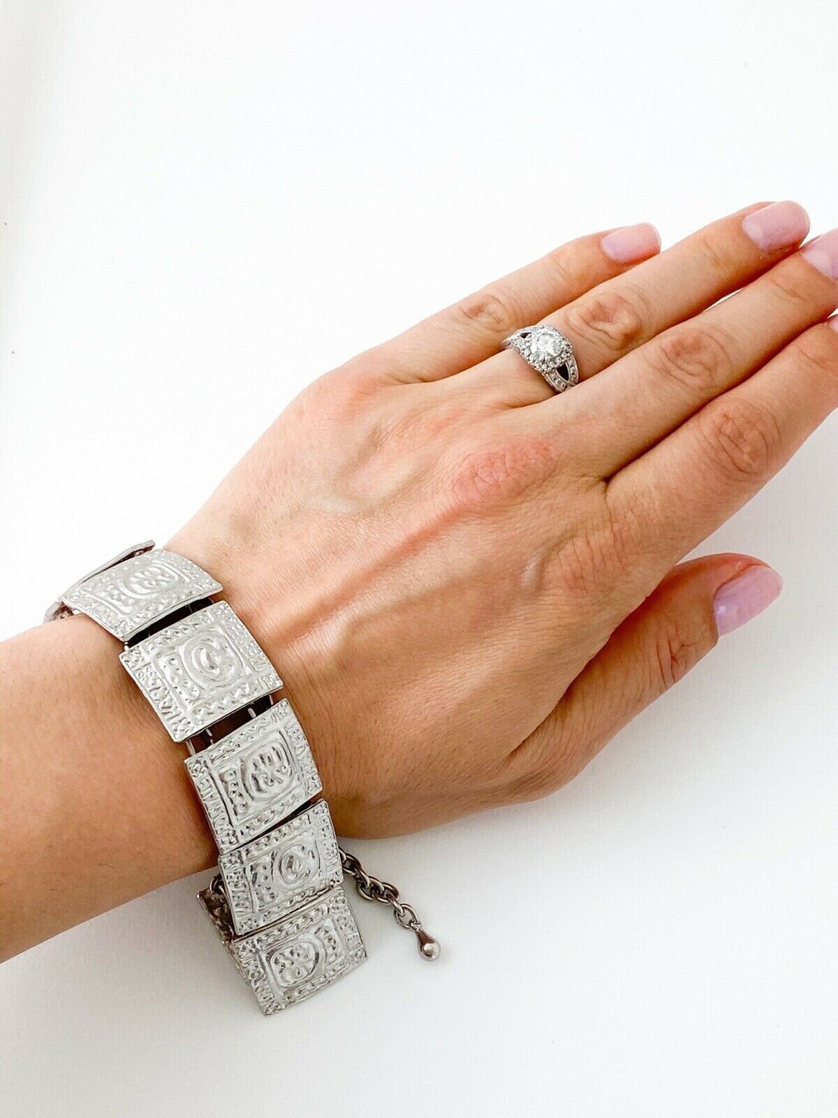 ヴィンテージ カール ラガーフェルド チャームブレスレット：シルバー