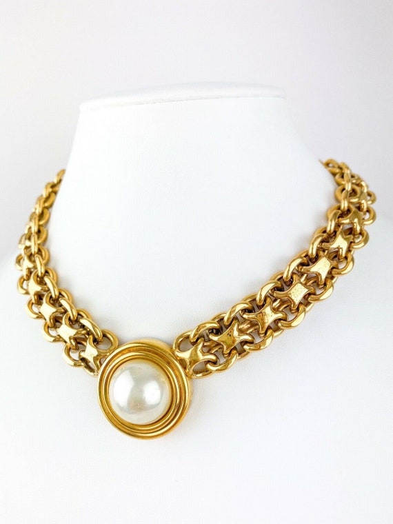 Vintage LANVIN Germany Gold Tone Gorgeous Choker … - image 1