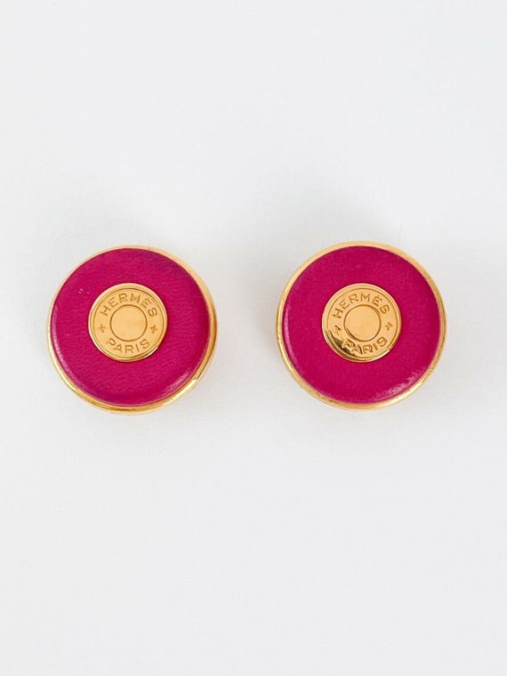 Vintage Hermes Earrings, Hermes Clip-On Earrings,… - image 2