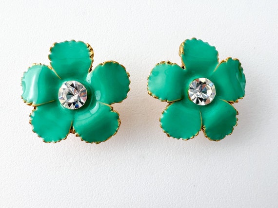 Vintage YSL Earrings, Yves Saint Laurent  Floral … - image 1