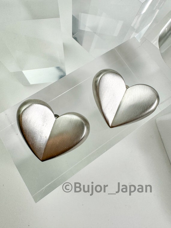Vintage Givenchy Earrings, Givenchy Silver heart … - image 8