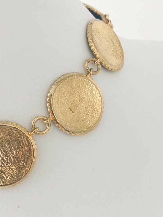 Vintage Moschino Necklace, Gold Tone Choker Neckl… - image 8