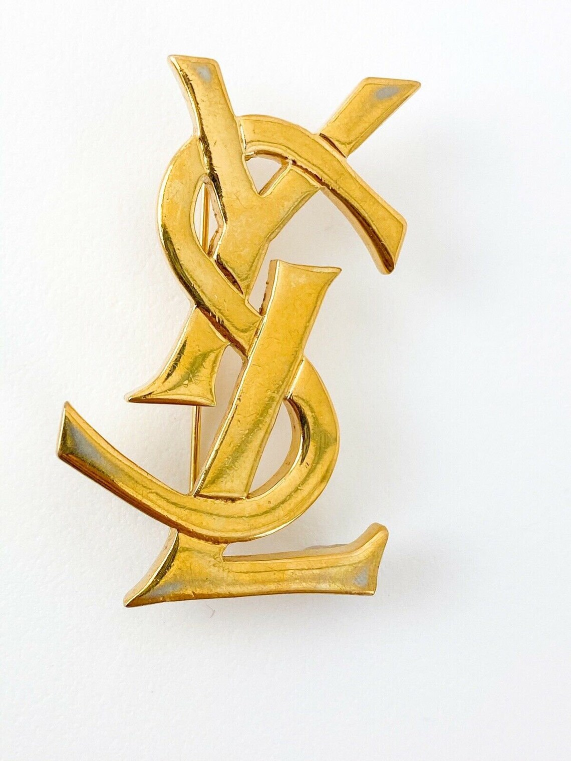 Vintage YSL Yves Saint Laurent Brooch Pin YSL Logo Brooch Etsy