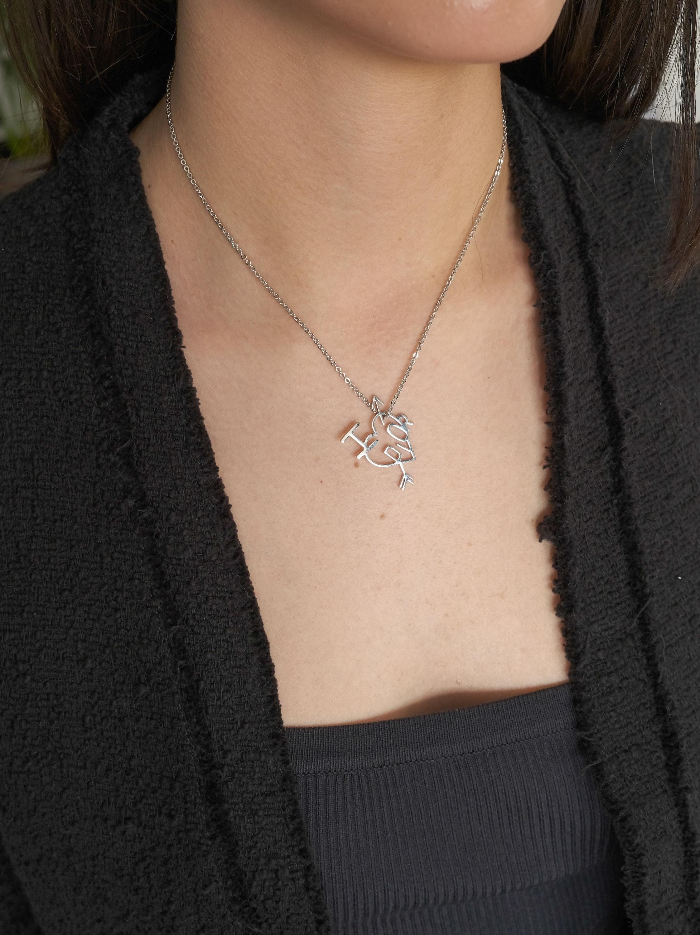 Vintage Christian Dior Silver Tone Heart Choker Necklace - Etsy