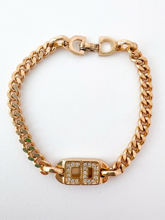 paus aftrekken Slijm Vintage Christian Dior Bracelet Gold Tone Bracelet Chain - Etsy