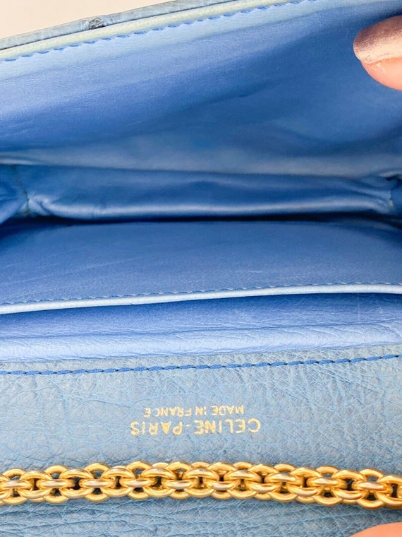 Vintage CELINE Bag Ostrich Leather Bag Gold Chain Bag -  Sweden
