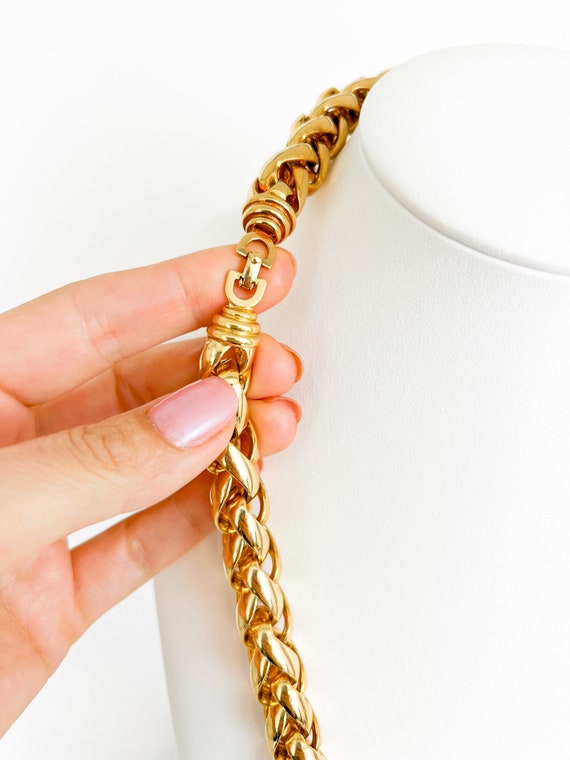 Christian dior chunky gold necklace deals
