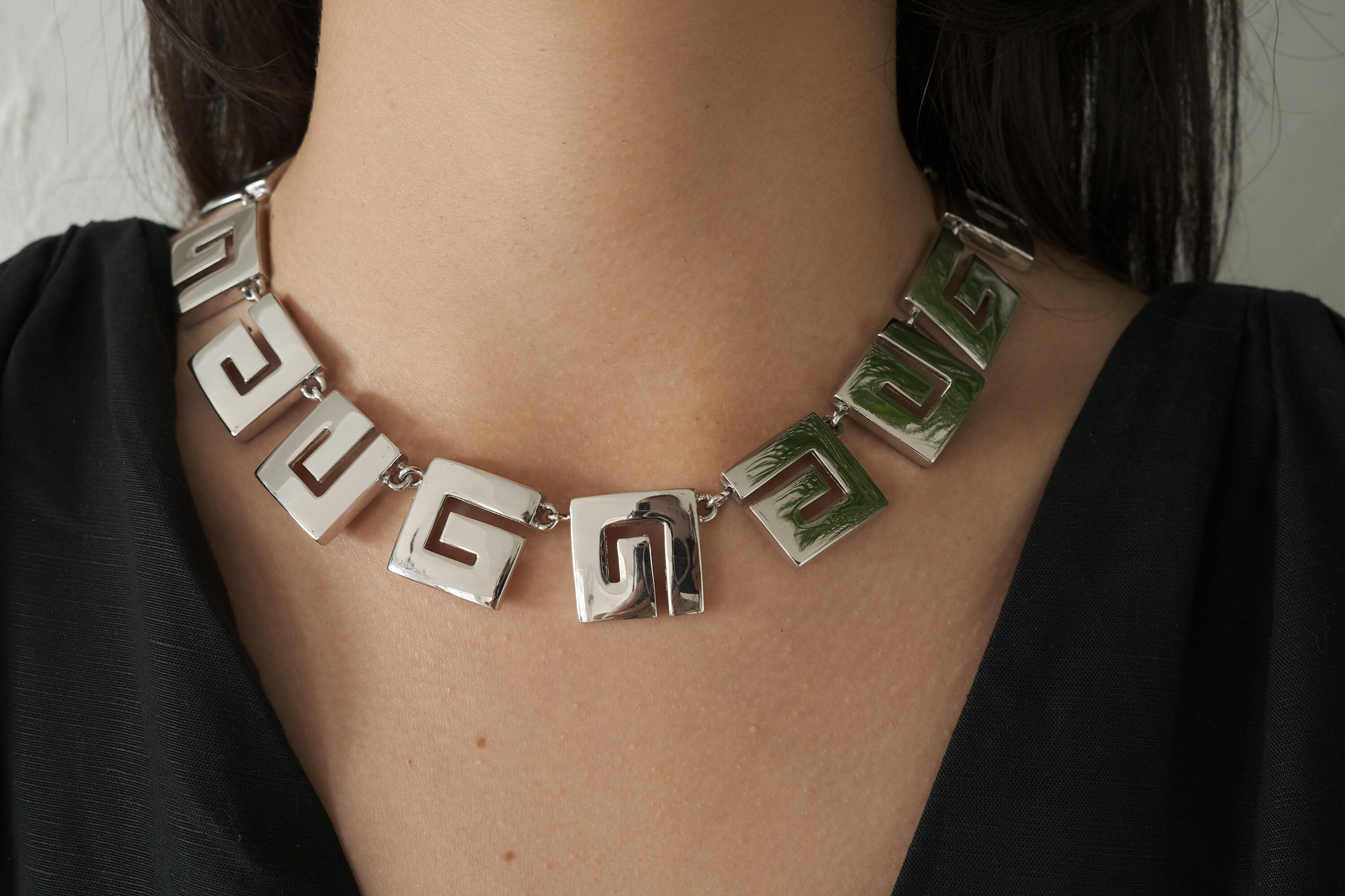 Vintage Givenchy Silver-plated Monogram Choker Necklace - Etsy