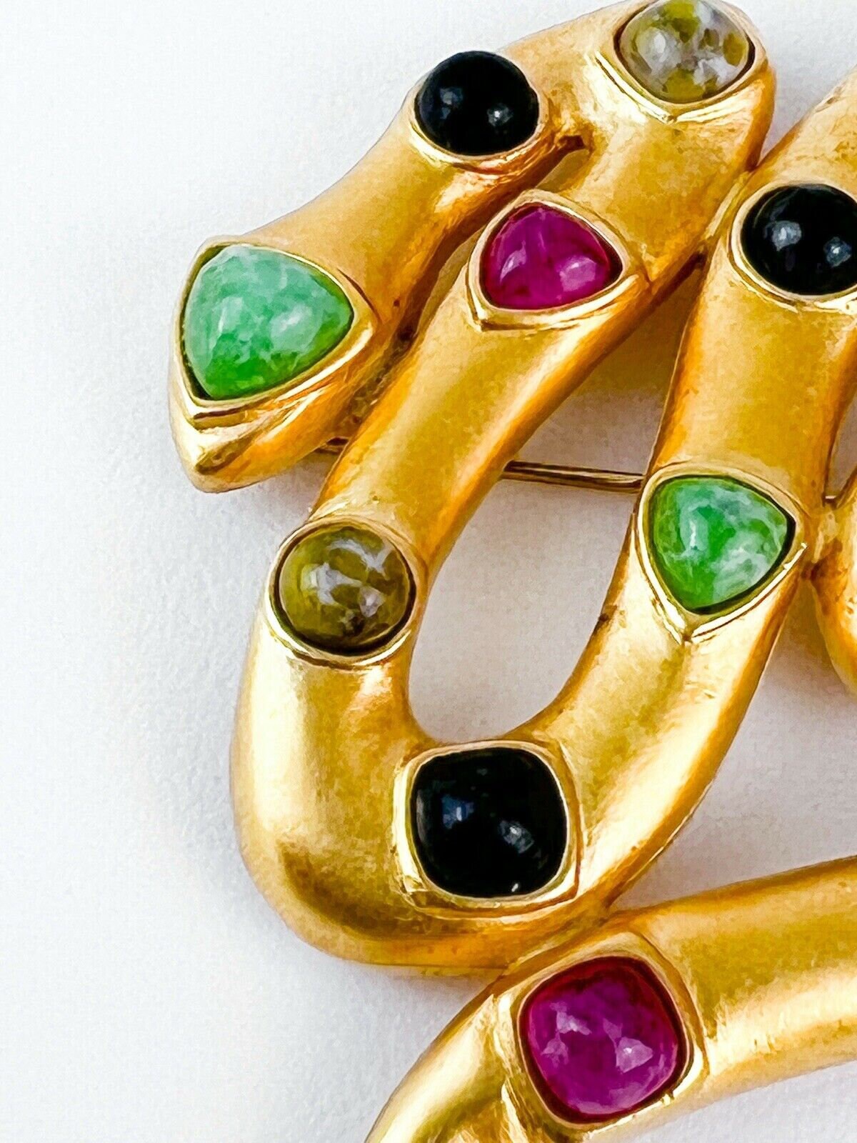 Vintage Karl Lagerfeld Brooch Pin Gold Tone Brooch Cabochon - Etsy