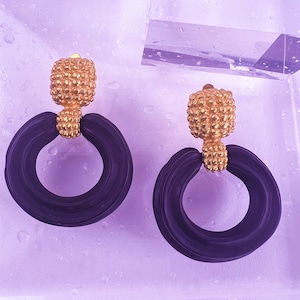 Vintage Karl Lagerfeld earrings, Karl Lagerfeld Jewelry, Christmas present, Bridal jewelry, Hoop Earrings Gold, vintage jewelry gold