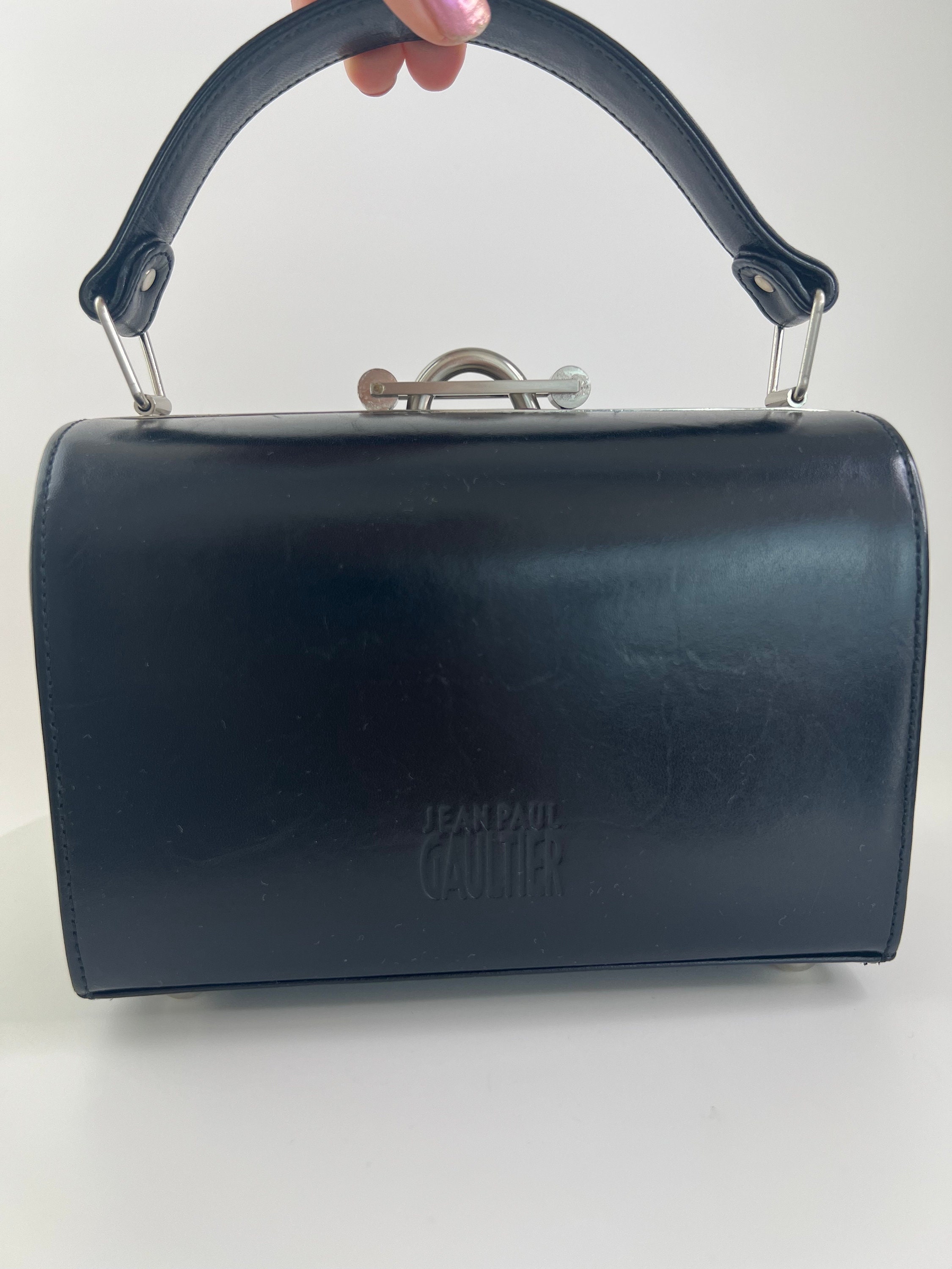 Vintage Jean Paul Gaultier Black Leather Vanity Bag - Etsy