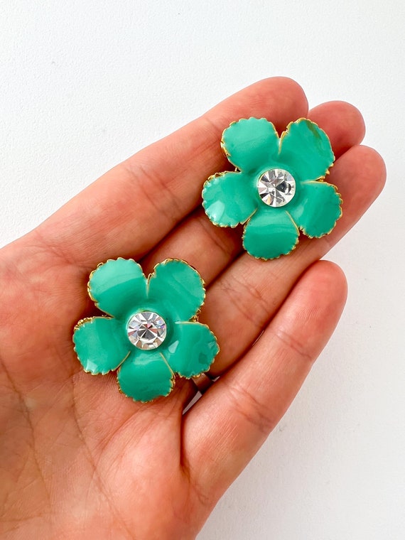 Vintage YSL Earrings, Yves Saint Laurent  Floral … - image 4