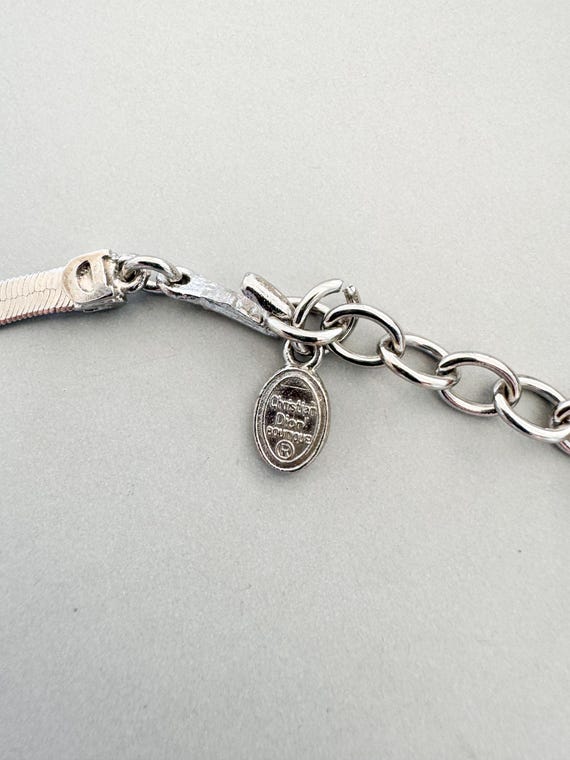 Vintage Christian Dior Apple Choker Necklace: Rhodium Plated