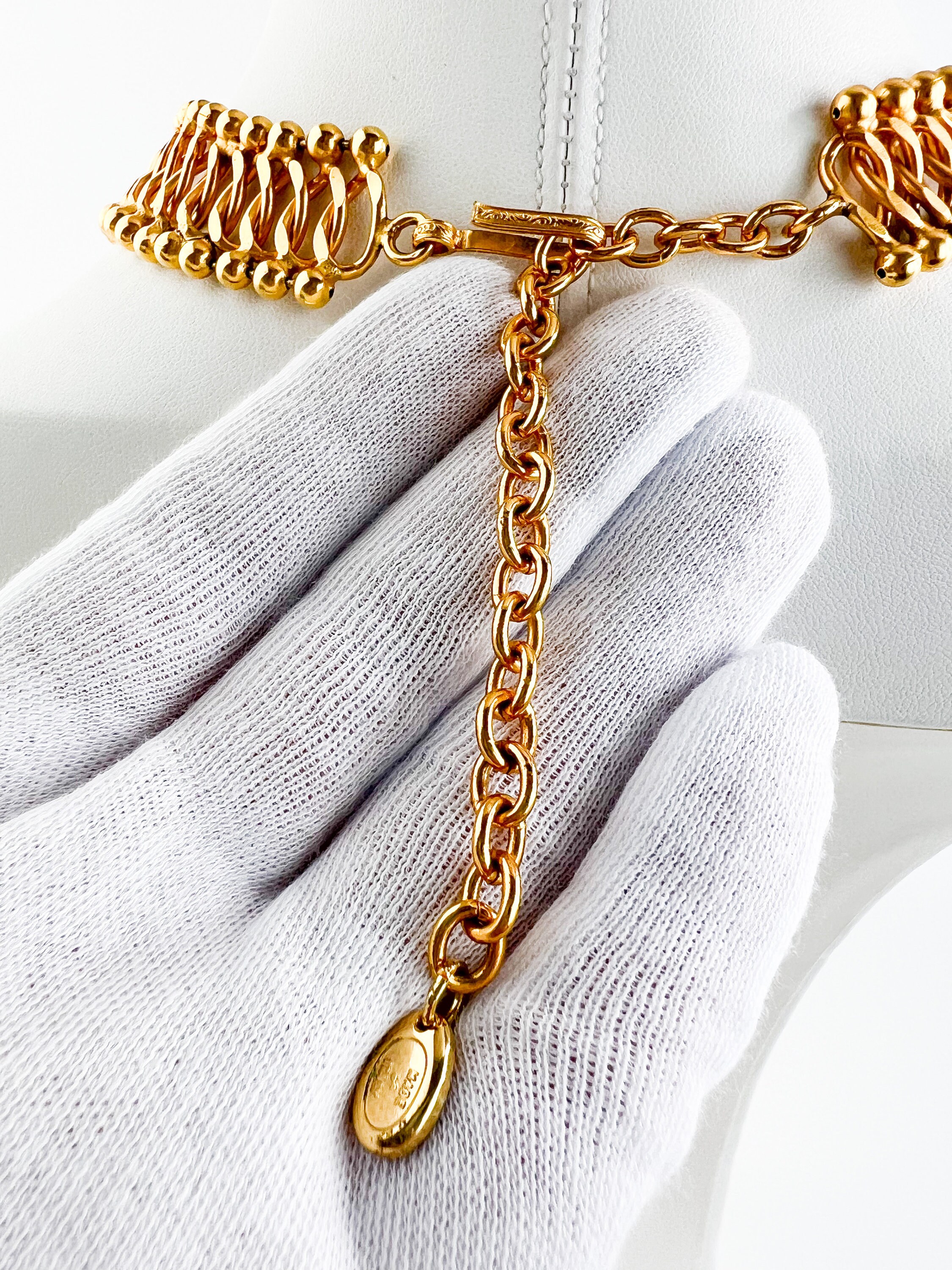 Vintage Celine Necklace, Choker Necklace Gold, Vintage