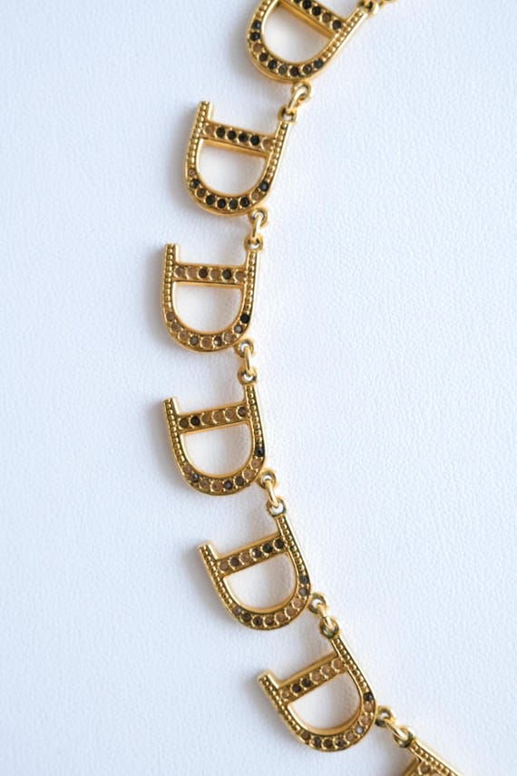 Vintage Christian Dior Choker: Gold CD Logo Charm Necklace - Etsy Vintage Christian Dior Choker: Gold CD Logo Charm Necklace - Etsy