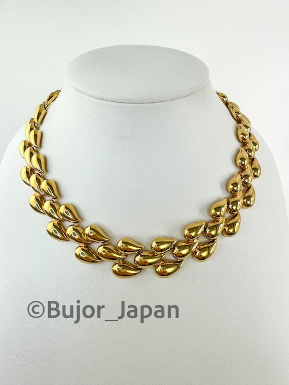 Vintage Givenchy Necklace Choker, Wedding Choker, Tear Gold
