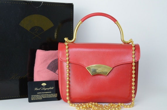 karl lagerfeld red shoulder bag, Second Hand Louis Vuitton Pochette Bags