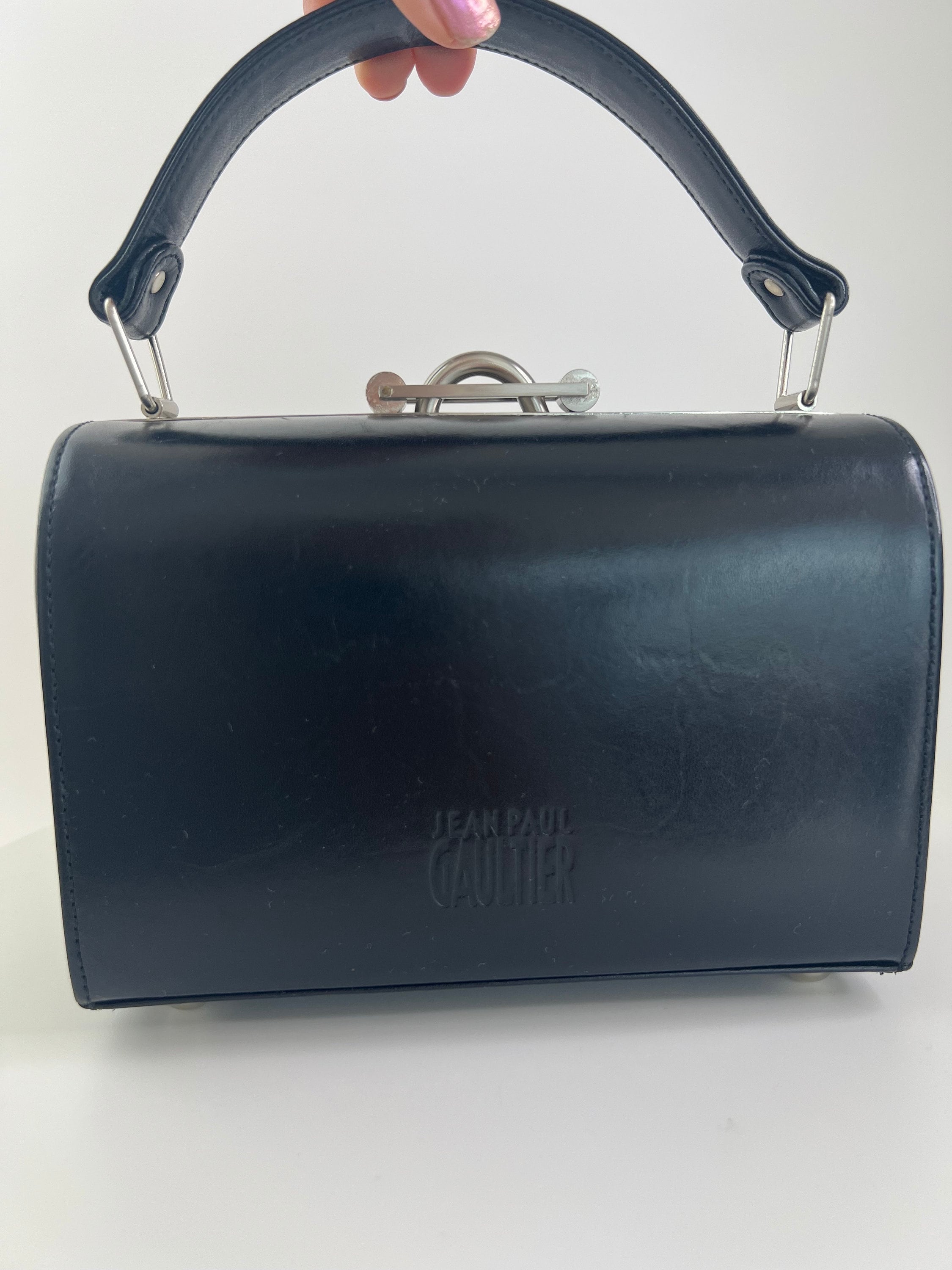 Vintage Jean Paul Gaultier Black Leather Vanity Bag - Etsy
