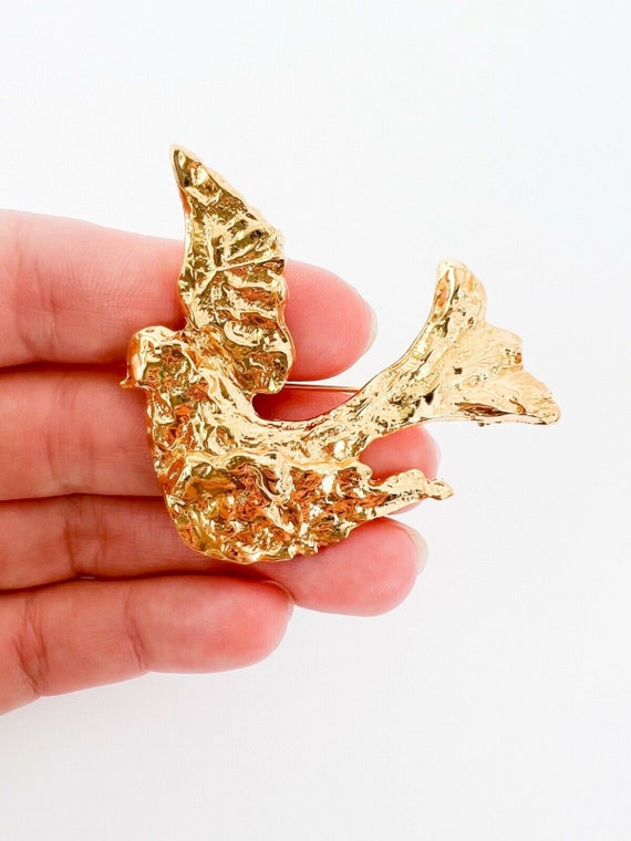 Gold Tone Yves Saint Laurent YSL Brooch