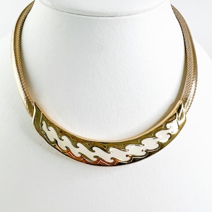 Vintage Christian Dior Germany Necklace, Choker Necklace Gold, Vintage enamel necklace, Bridal Necklace, Charm Necklace, Jewelry for Women