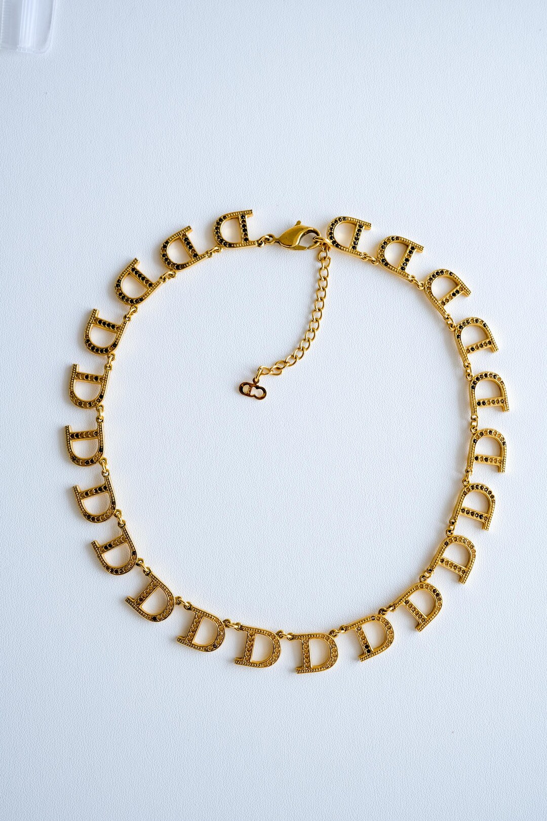 Vintage Christian Dior Choker: Gold CD Logo Charm Necklace - Etsy