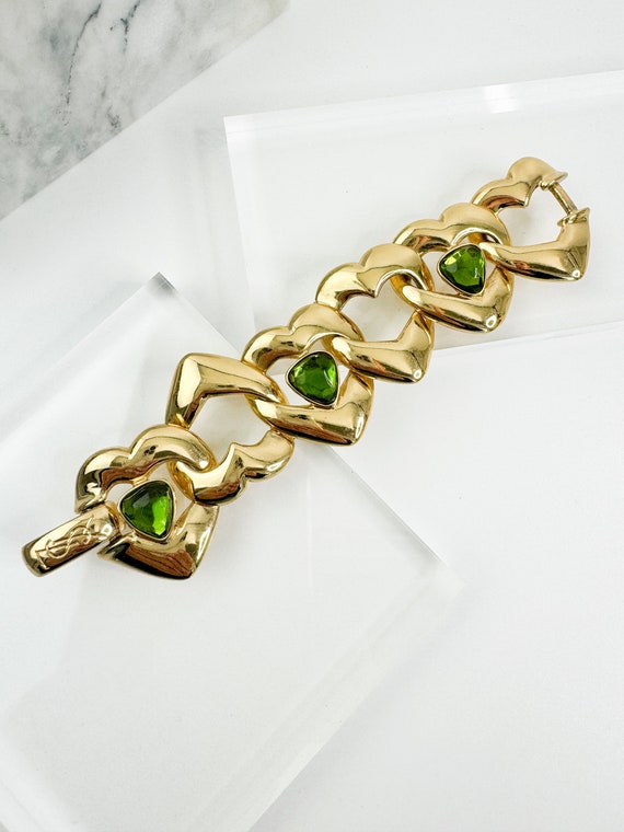 Vintage  YSL Yves Saint Laurent Vintage Gold Tone… - image 1